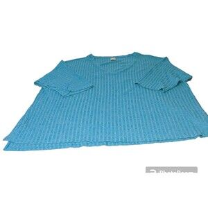 Faded Glory  Womens  Teal Pull Over V-neck Sweather Size 4XL (26/28W)
